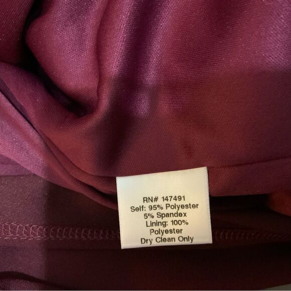 Katie May Angelina Crepe Column Bordeaux One Shoulder Formal Evening Gown Dress - Picture 13 of 13